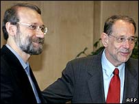 Javier Solana e Ali Larijani