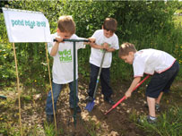 Getting the pond edge ready