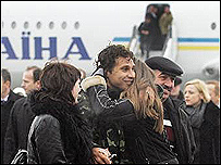 Екіпаж Фаїни зустрічають у Києві