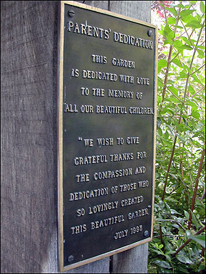The Brinton Park Senses Garden - memorial plaque
