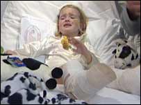 Lydia Cross in hospital