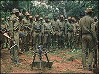 Biafran army patrol