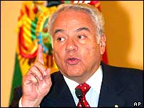 O ex-presidente boliviano Gonzalo Sánchez de Lozada 