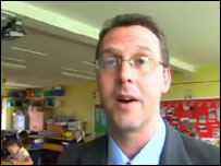 Justin Clarke in the classroom