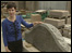 Julie McCullough with the memorial stone