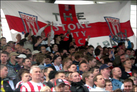 Stoke City Fans & banner