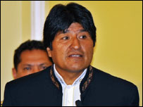 O presidente da Bolívia, Evo Morales. 