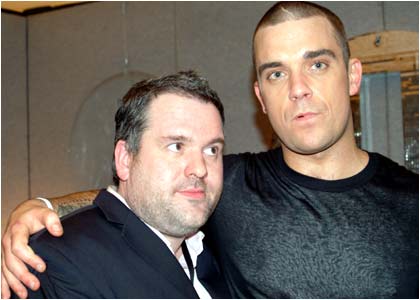 Chris Moyles backstage at Brits25