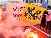 Protesto de pescadores na Bélgica