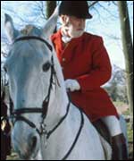 A huntsman on his horse 