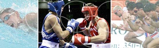 Some people playing olympic sports