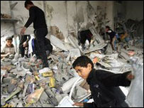 हमले में क्षतिग्रस्त मकान