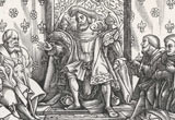 Woodcut of Henry VIII in his council chamber