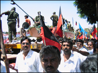 Protest in Chennai against alleged attacks by SL Navy