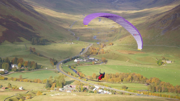 Paraglider in flight