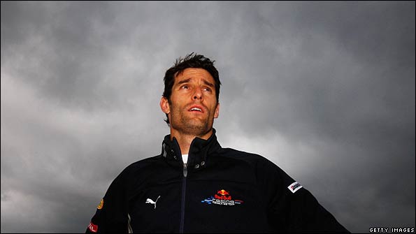 Mark Webber relaxes after his win in Germany