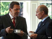 ولاديمير پوتين و گرهارد شرودر