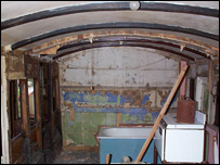Inside the railway carriage