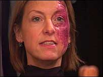 Julia Hankin with make up