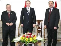 जलाल तालबानी, टोनी ब्लेयर और नूरी अल मलिकी