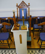 Junior warden's seat in the Lodge