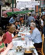 Dining outside on Brick Lane