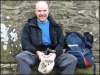 Stage One: BBC Leicester's Chris Baxter taking a break at Old John
