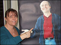 Producer Claire with 'life-size Ray'