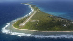 Rongelap Island, part of the Marshall Islands, which was showered with radioactive fallout in March 1954