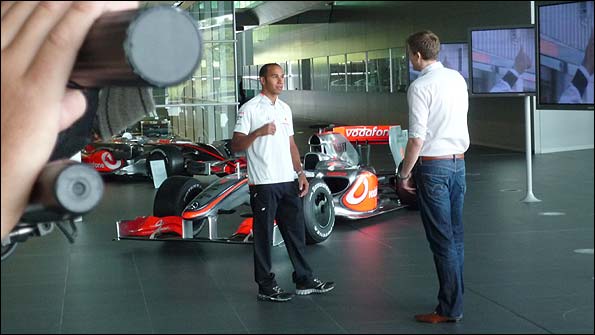 Jake chats to Lewis Hamilton