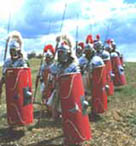 Reconstruction showing Roman soldiers marching