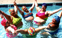 Overweight ladies' swimming troupe