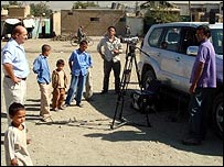 A news report is broadcast from Afghanistan, using a wireless network