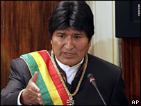 O presidente da Bolívia, Evo Morales