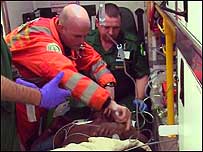 Doctors at accident