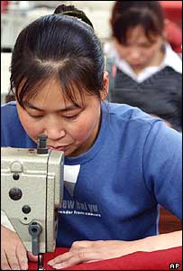 fábrica de têxteis na China