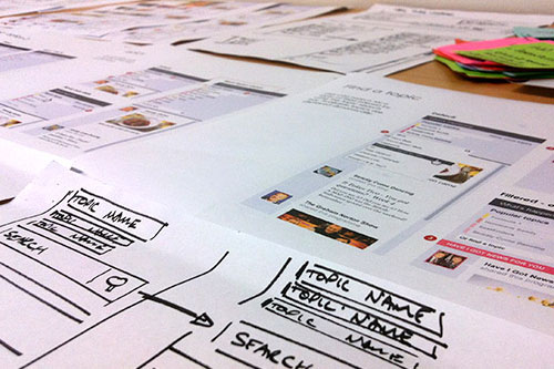 papers and post-it notes on desk