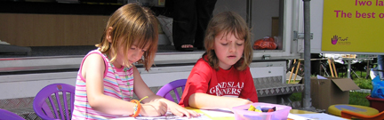 Children colouring in