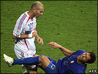 O lance de Zidane contra Materazzi