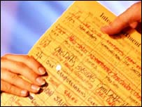 Envelope interno sendo passado