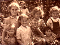 Dawn with her siblings and friends