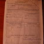Robert finally got home in 1946! This is a photograph of his certificate of discharge.