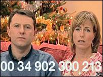 Imagem do apelo feito por Gerry e Kate McCann