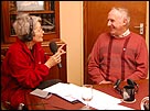 Sue Coryndon speaking to Hirzel Dorey