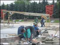 Monumentul Eroilor în şantier