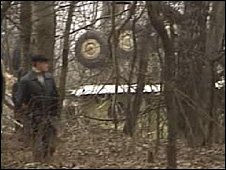 هواپیمای رئیس جمهور لهستان پس از سقوط