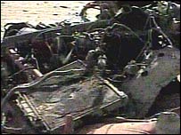 Imagem do carro-bomba que explodiu em Irbil