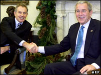 جورج بوش و تونی بلر