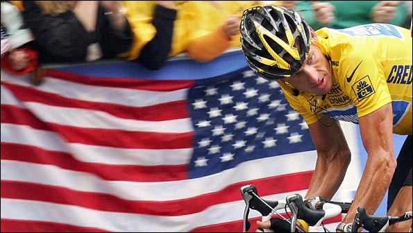 Lance Armstrong on his way to victory in 2005