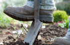 Digging with spade